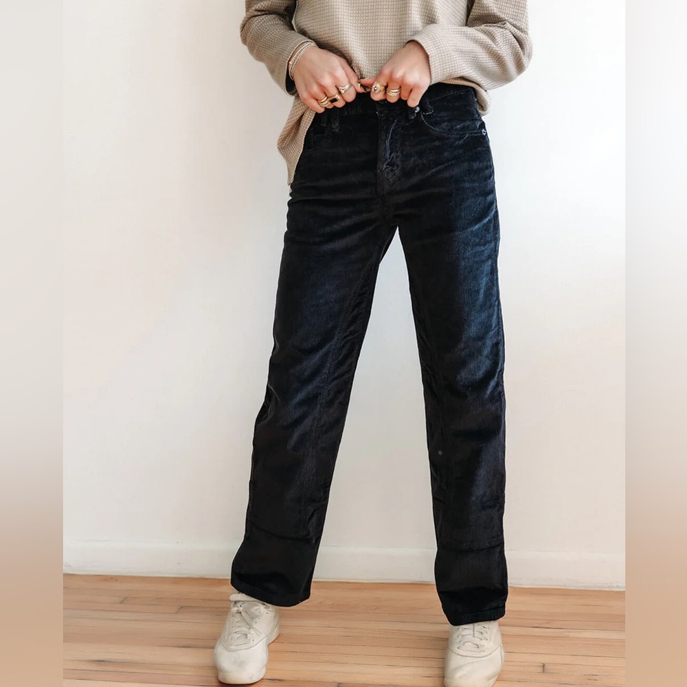 Free People Risk Taker Cord Straight - Black